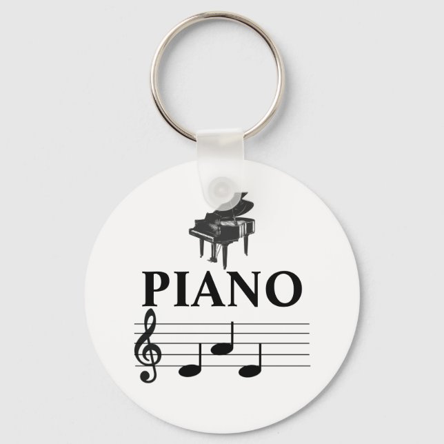 Piano Dad Grand Piano Pianist Music Note  Keychain (Front)