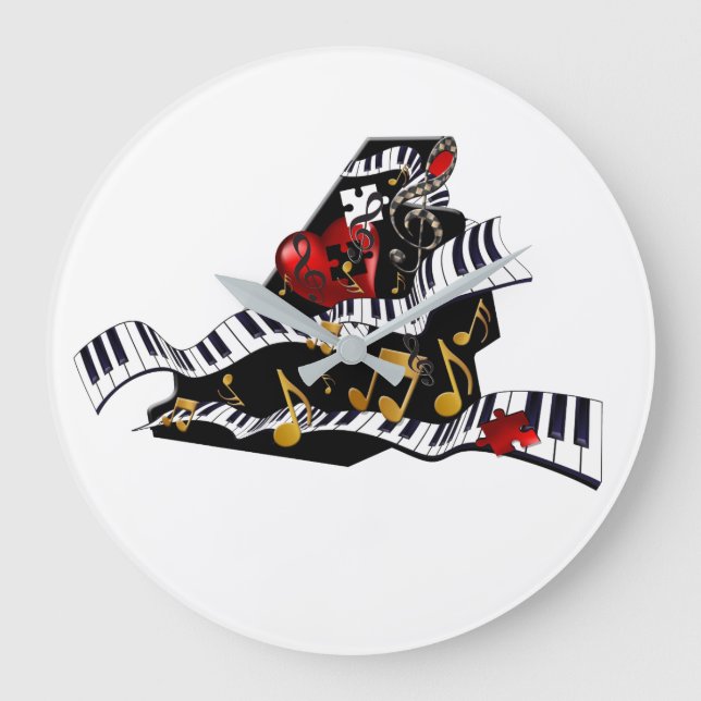 Piano Design Music Decor Wall Clock Juleez (Front)