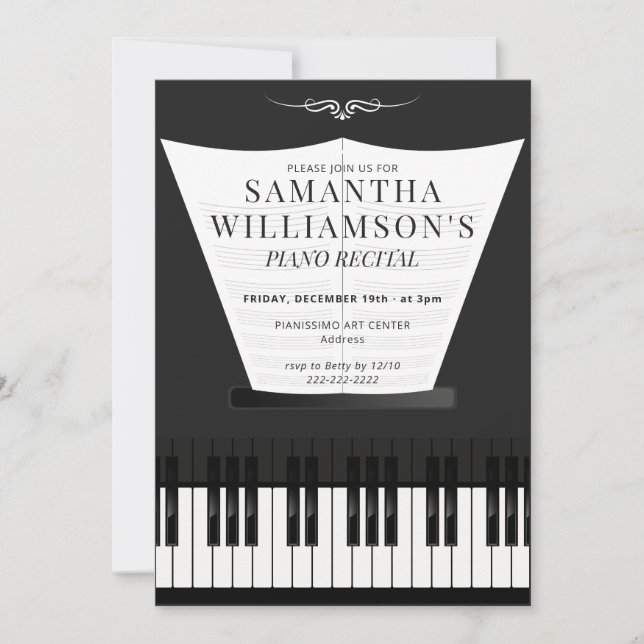 Piano Elegant Piano Recital & Program (Front)