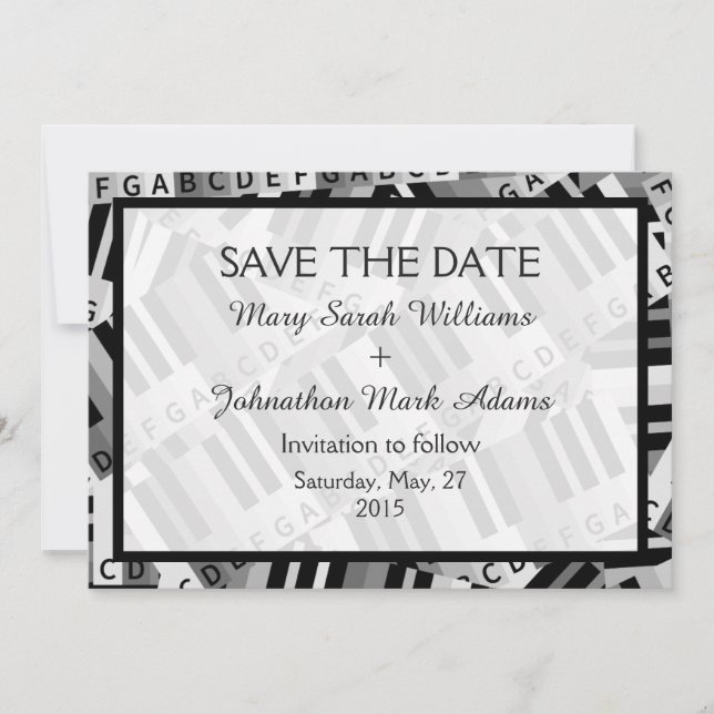 Piano Enregistrer la date Faire-part de mariage (Devant)