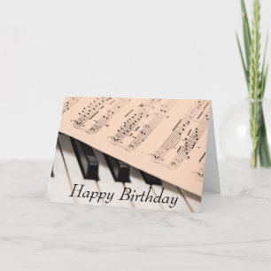 Piano et Score carte d'anniversaire pour musicien