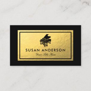 Piano - Faux Gold Foil Carte de visite