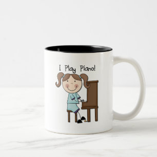 Piano - Female Tshirts and Gifts Two-Tone Coffee Mug