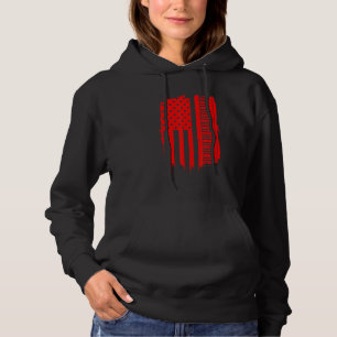 Piano For Men Women Cool American Flag Keyboard Hoodie