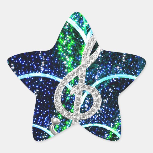 Piano Gclef Symbol Star Sticker (Front)
