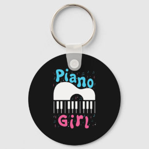 Piano Girl Keychain