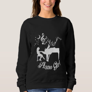 Piano Girl Pianist Classical Musician Keyboard Wom Sweatshirt