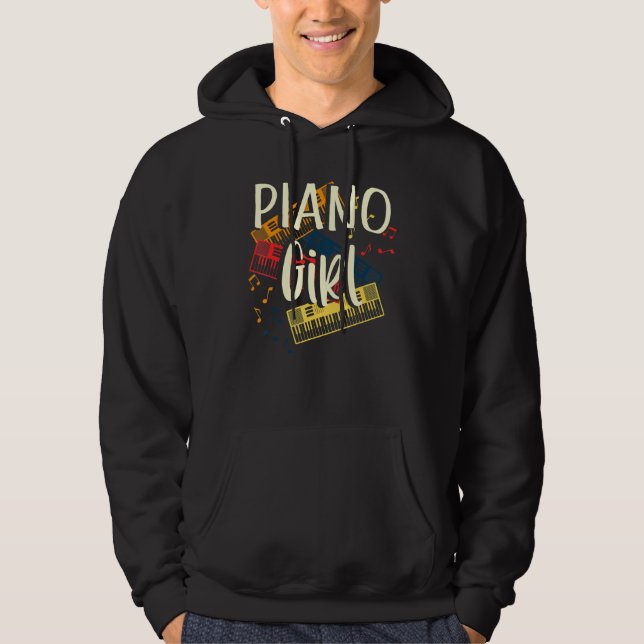 Piano Girl Pianist Hoodie (Front)