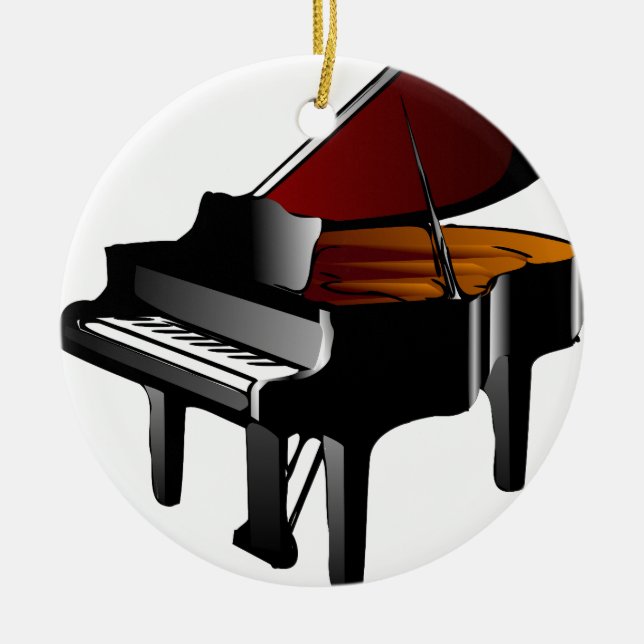 piano gloss black ceramic ornament (Front)