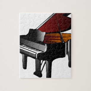 piano gloss black jigsaw puzzle