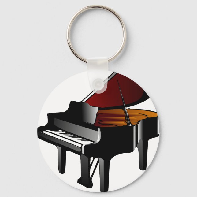 piano gloss black keychain (Front)