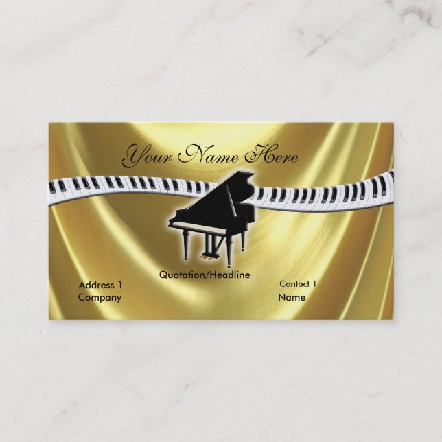 Piano Grand Gold et Carte de visite de clavier (Devant)