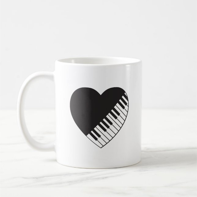 Piano Heart Coffee Mug (Left)