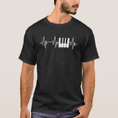 Piano Heartbeat Keyboard Vintage Pianists Musician T-Shirt (Front)