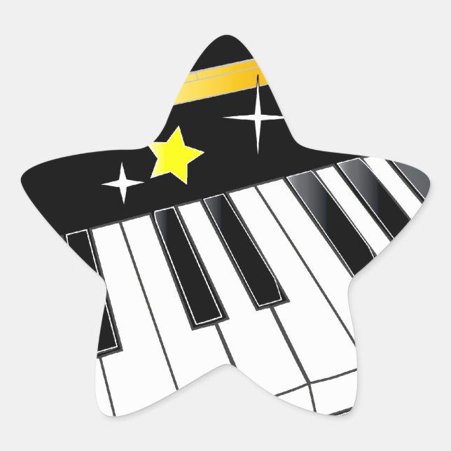 Piano in a Star Sticker (Front)