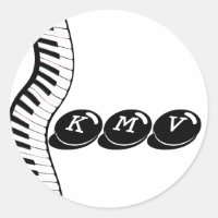 piano initials Sticker