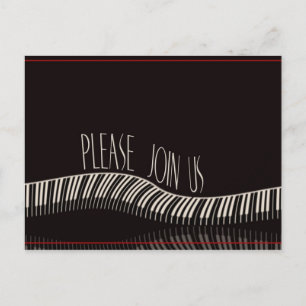 Piano invitation postcard