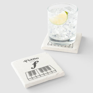 Piano Is My Forte Funny Piano keys Pianist Humour Stone Coaster