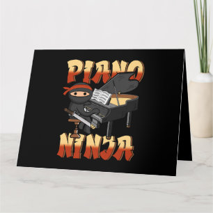 Piano Japan Ninja Keyboard Player Pianist Music In Card