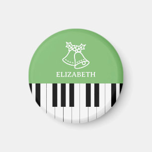 Piano Key Best Piano Teacher Ever Christmas Green Magnet