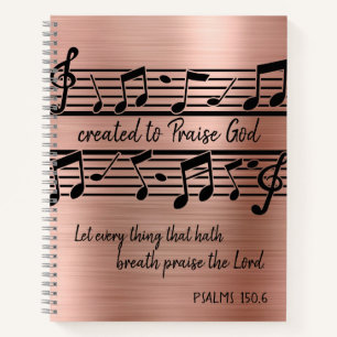 Piano Key Created to Praise God Quote Notebook