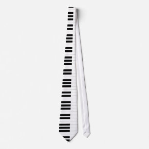 Piano Key Tie - White