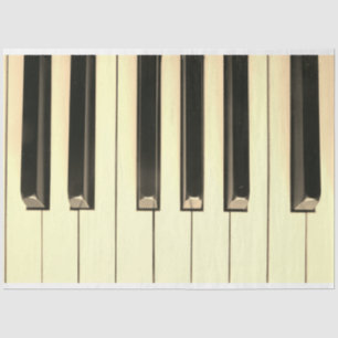 Piano Keyboard 4 Sepia Decoupage Tissue Paper