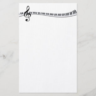 Piano Keyboard and G-Clef Stationery