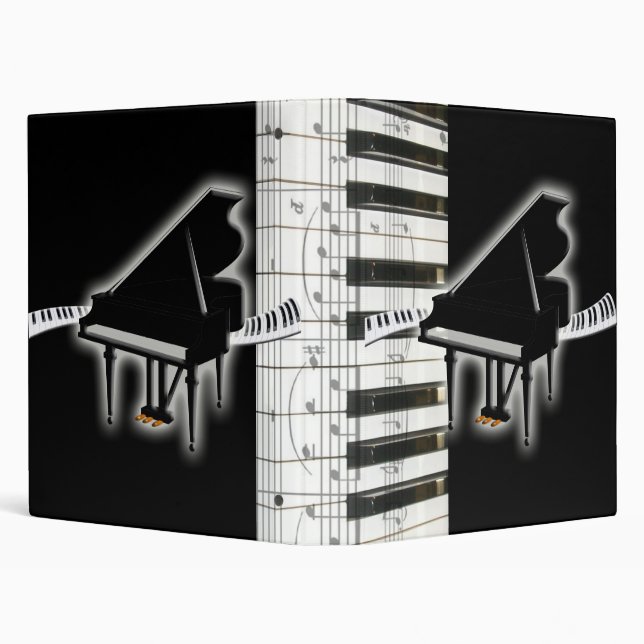 Piano Keyboard and Music Notes Binder (Background)