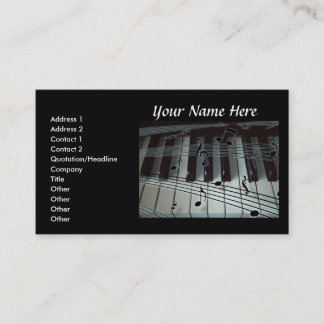 Piano Keyboard and Music Notes Business Card