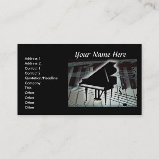 Piano Keyboard and Music Notes Business Card
