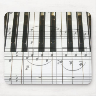 Piano Keyboard and Music Notes Mouse Pad