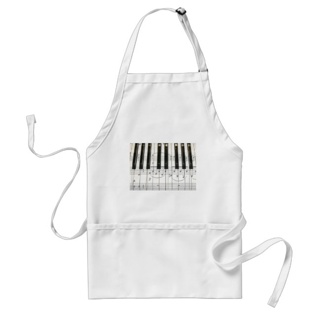 Piano Keyboard and Music Notes Standard Apron (Front)