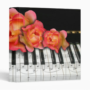 Piano Keyboard and Roses Binder