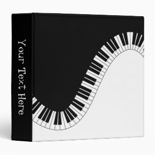 Piano Keyboard Black and White Music Design Binder