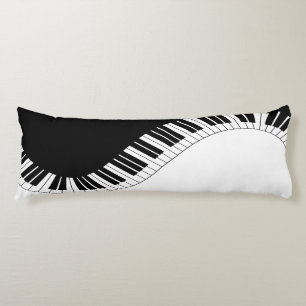 Piano Keyboard Black and White Music Design Body Pillow