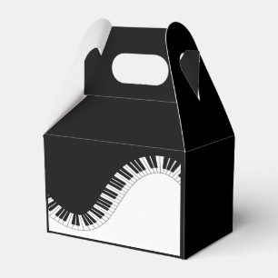 Piano Keyboard Black and White Music Design Favor Box