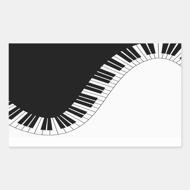Piano Keyboard Black and White Music Design Sticker (Front)