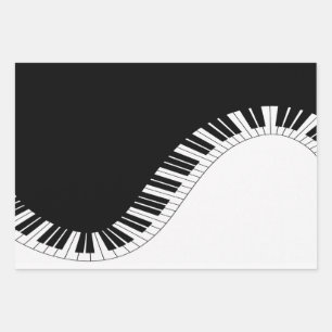 Piano Keyboard Black and White Music Design  Tote  Wrapping Paper Sheet