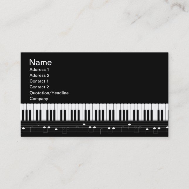 Piano keyboard business card (Front)