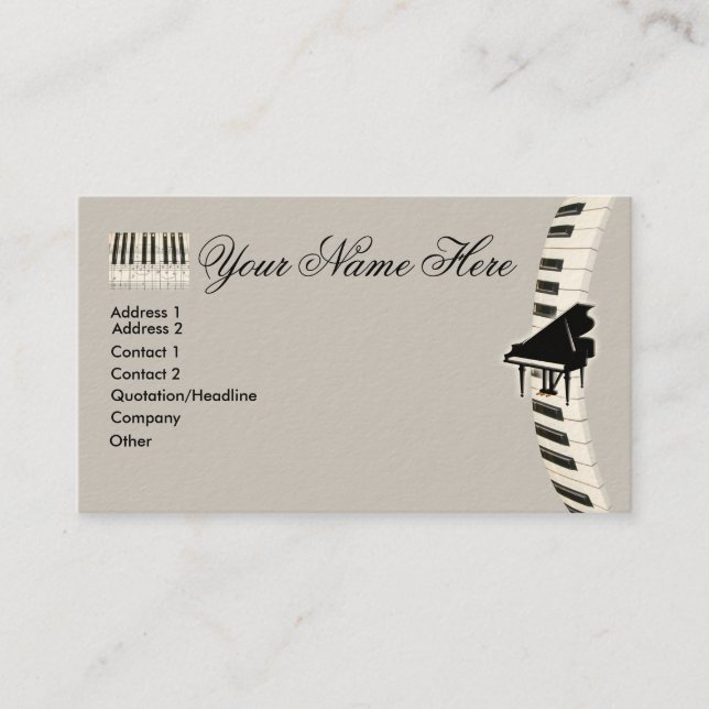 Piano Keyboard Business Cards (Front)