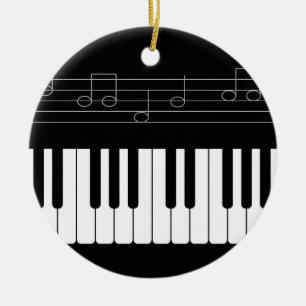 Piano keyboard ceramic ornament
