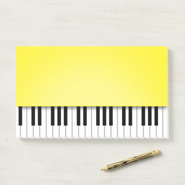 Piano Keyboard Cheerful Yellow Music Post-it Notes (On Desk)