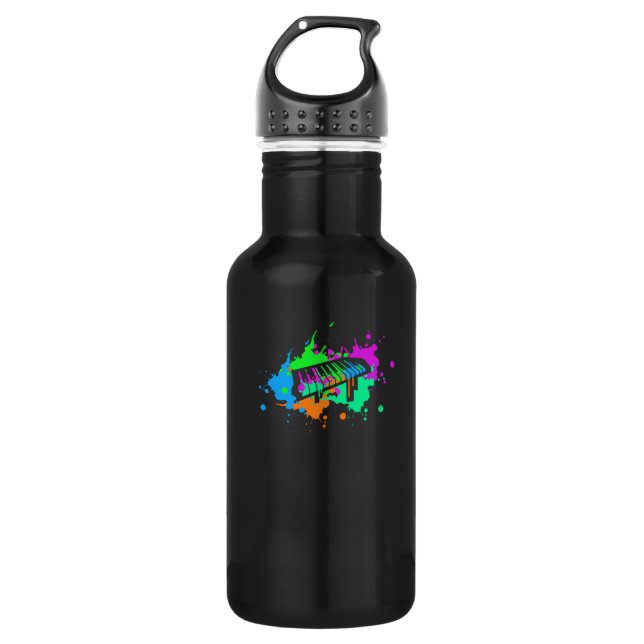 Piano Keyboard Colourful Design for Music Pianists 532 Ml Water Bottle (Front)