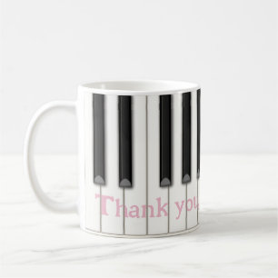 Piano Keyboard Custom Name or Message in 4 Colours Coffee Mug