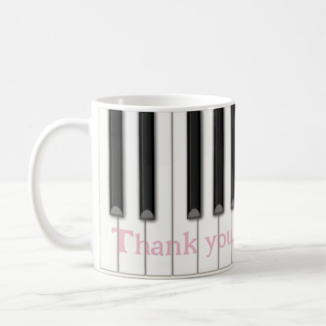 Piano Keyboard Custom Name or Message in 4 Colours Coffee Mug (Left)