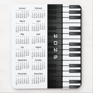 Piano Keyboard Design 2025 Calendar Mousepad