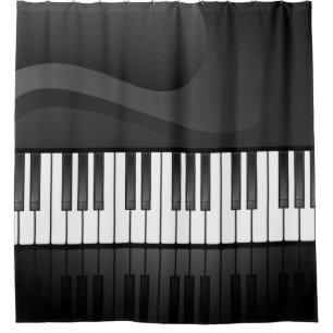 Piano Keyboard Design Shower Curtain