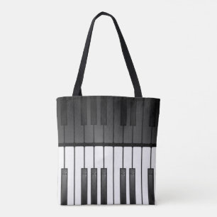 Piano Keyboard Design Tote Bag