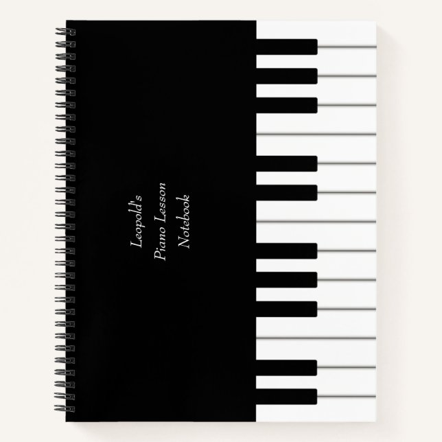 Piano Keyboard Elegant Personalized Musician's Notebook (Front)